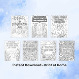 Affirmation Coloring Pages – Anxiety Relief & Mindfulness Printables for Stress Relief