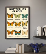 Butterfly Wall Art Digital Download, Mental Health Poster Printable, Butterflies of Hope