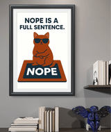 Funny Cat Inspirational Wall Art Printable – “Nope Is a Full Sentence” Quote