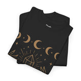 Celestial Power Tee - Unisex Cotton Shirt, Cosmic Graphic Tee, Astrology, Witchy Apparel, Moon Phases Tee