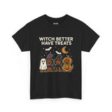 Witch Better Have Treats Halloween Dog Mom T-Shirt – Funny Dachshund & Pumpkin Pup Tee