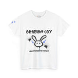 Unisex Graffiti Bunny Tee – “Chasing Joy” Street Style Shirt for Bold, Playful Vibes