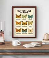 Butterfly Wall Art Digital Download, Mental Health Poster Printable, Butterflies of Hope