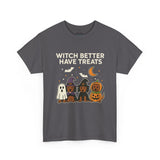 Witch Better Have Treats Halloween Dog Mom T-Shirt – Funny Dachshund & Pumpkin Pup Tee