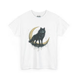 Lunar Wolf Graphic Tee, Unisex Cotton T-shirt, Moon Phase Shirt