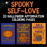 Halloween Self-Love Coloring Collection: 20 Spooky Affirmation Pages