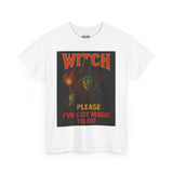 Witch Magic Unisex Heavy Cotton Tee, Halloween Shirt, Witchcraft Clothing, Casual T-Shirt, Spooky Vibes