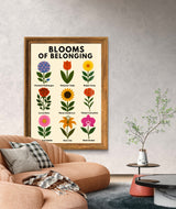 Flower Wall Art Digital Download, Mental Health Poster Printable, Blooms of Belonging Print,