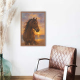 Cowgirl Beach Digital Wall Art – Wild Horse Sunset Art