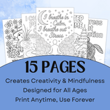15 printable stress relief coloring sheets fostering creativity and mindfulness for all ages.