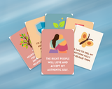 Colorful ADHD affirmation cards promoting self-acceptance and neurodivergent support.