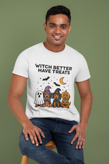 Witch Better Have Treats Halloween Dog Mom T-Shirt – Funny Dachshund & Pumpkin Pup Tee