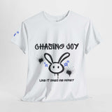 Unisex Graffiti Bunny Tee – “Chasing Joy” Street Style Shirt for Bold, Playful Vibes