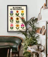 Flower Wall Art Digital Download, Mental Health Poster Printable, Blooms of Belonging Print,