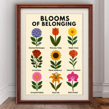 Flower Wall Art Digital Download, Mental Health Poster Printable, Blooms of Belonging Print,