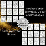 20 relaxing coloring pages for stress relief, mindfulness, and creativity in a printable PDF format.