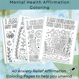 Mental Health Affirmation Coloring Pages – 40 Printable Self-Care Quotes for All Ages