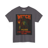 Witch Magic Unisex Heavy Cotton Tee, Halloween Shirt, Witchcraft Clothing, Casual T-Shirt, Spooky Vibes