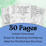 Affirmation Coloring Pages – Anxiety Relief & Mindfulness Printables for Stress Relief