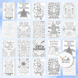 Printable stress relief coloring sheets with affirmations for mindfulness and self-care for teens and adults.
