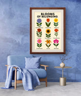 Flower Wall Art Digital Download, Mental Health Poster Printable, Blooms of Belonging Print,