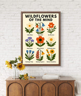 Wildflowers of the Mind Digital Print, Mental Health Wall Art, Therapy Office Decor