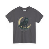 Lunar Wolf Graphic Tee, Unisex Cotton T-shirt, Moon Phase Shirt