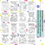 Printable parenting affirmation coloring pages offering encouragement and self-care reminders for parents.