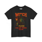 Witch Magic Unisex Heavy Cotton Tee, Halloween Shirt, Witchcraft Clothing, Casual T-Shirt, Spooky Vibes