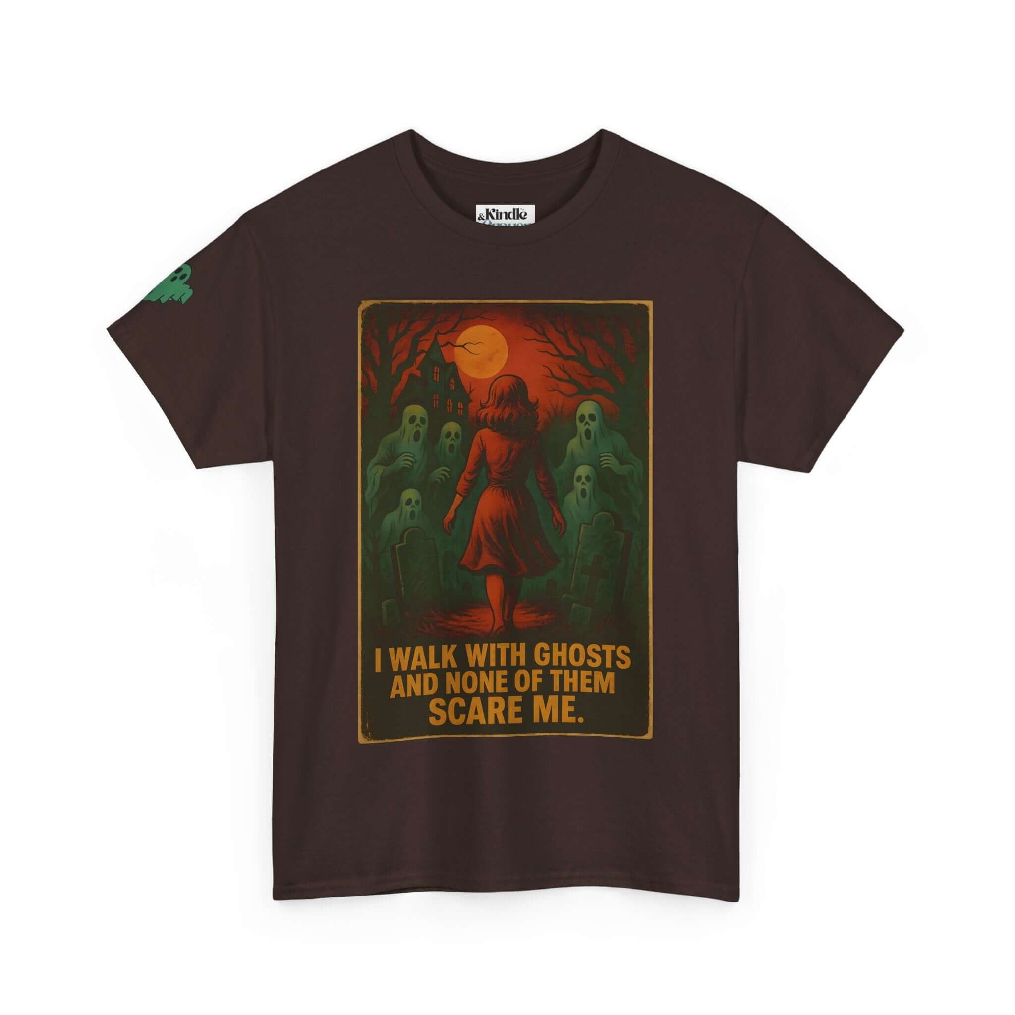 Unisex Heavy Cotton Tee, Ghostly Graphic Tee, Halloween Shirt