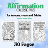 Affirmation Coloring Pages – Anxiety Relief & Mindfulness Printables for Stress Relief