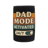 Dad Mode Stubby Cooler featuring vibrant colors and playful design, perfect Father's Day gift for dads.