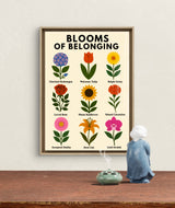 Flower Wall Art Digital Download, Mental Health Poster Printable, Blooms of Belonging Print,