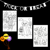 Halloween Dog Coloring Pages - 20 Printable Dog Breeds in Costumes + Bonus Design Page - Instant Download PDF