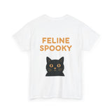 Halloween Cat Ghost Tee, Spooky Unisex Graphic T-Shirt, Feline Spooky Shirt, Cat Lover Gift