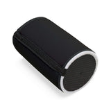 Classic black neoprene stubby cooler for keeping drinks cold, ideal for barbecues and Father's Day gifts.