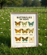 Butterfly Wall Art Digital Download, Mental Health Poster Printable, Butterflies of Hope