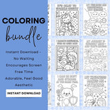 Kawaii Mental Health Coloring Pages – Cute Affirmation Printables for Kids, Teens & Adults