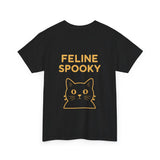 Halloween Cat Ghost Tee, Spooky Unisex Graphic T-Shirt, Feline Spooky Shirt, Cat Lover Gift