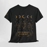 Celestial Power Tee - Unisex Cotton Shirt, Cosmic Graphic Tee, Astrology, Witchy Apparel, Moon Phases Tee