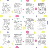 Printable parenting affirmation coloring pages featuring uplifting messages for caregivers and self-care reminders.