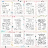 Printable affirmation coloring pages for new parents and caregivers, offering encouragement and self-care messages.