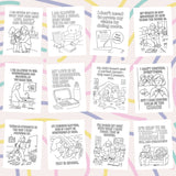 Printable affirmation coloring pages for parents featuring uplifting messages and self-care reminders.