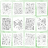 40 Botanical Coloring Pages - Printable Floral Art for Adults | Stress Relief Nature-Inspired Designs