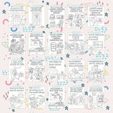 Printable affirmation coloring pages for new parents and caregivers featuring encouraging messages and designs.