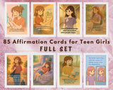 Empowering Teen Girl Affirmation Cards Set of 85 | 6 Topics for Confidence, Body Image, Mental Health & Resilience