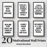 Motivational wall prints featuring empowering quotes for men, perfect for home gyms and offices.