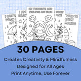 Kawaii Mental Health Coloring Pages – Cute Affirmation Printables for Kids, Teens & Adults