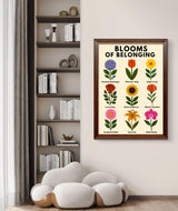 Flower Wall Art Digital Download, Mental Health Poster Printable, Blooms of Belonging Print,