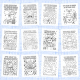 Kawaii Mental Health Coloring Pages – Cute Affirmation Printables for Kids, Teens & Adults